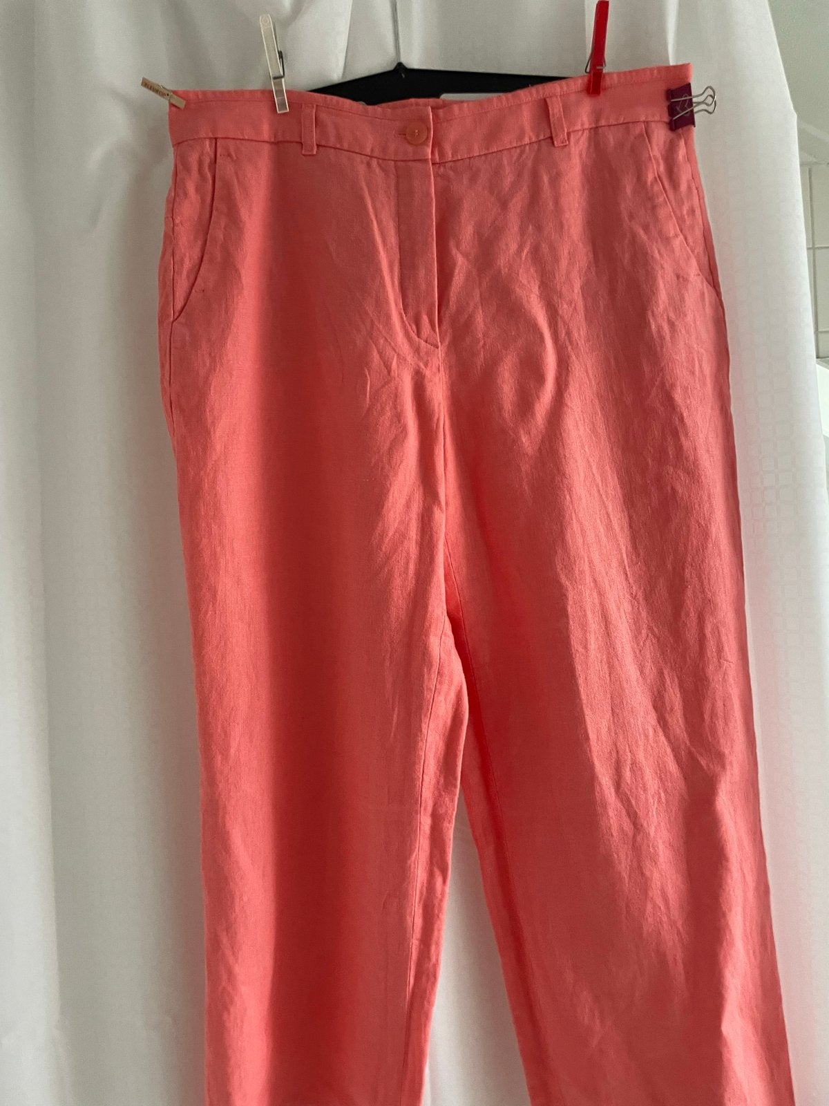 Riani Linnen Broek Koraalrood Maat 42/44 (L), Maat 42/44 (L), Oranje, Ophalen of Verzenden, Zo goed als nieuw