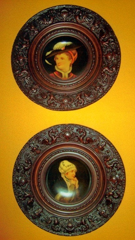 Twee wandbordjes, Duitsland 1870-1890, Ophalen