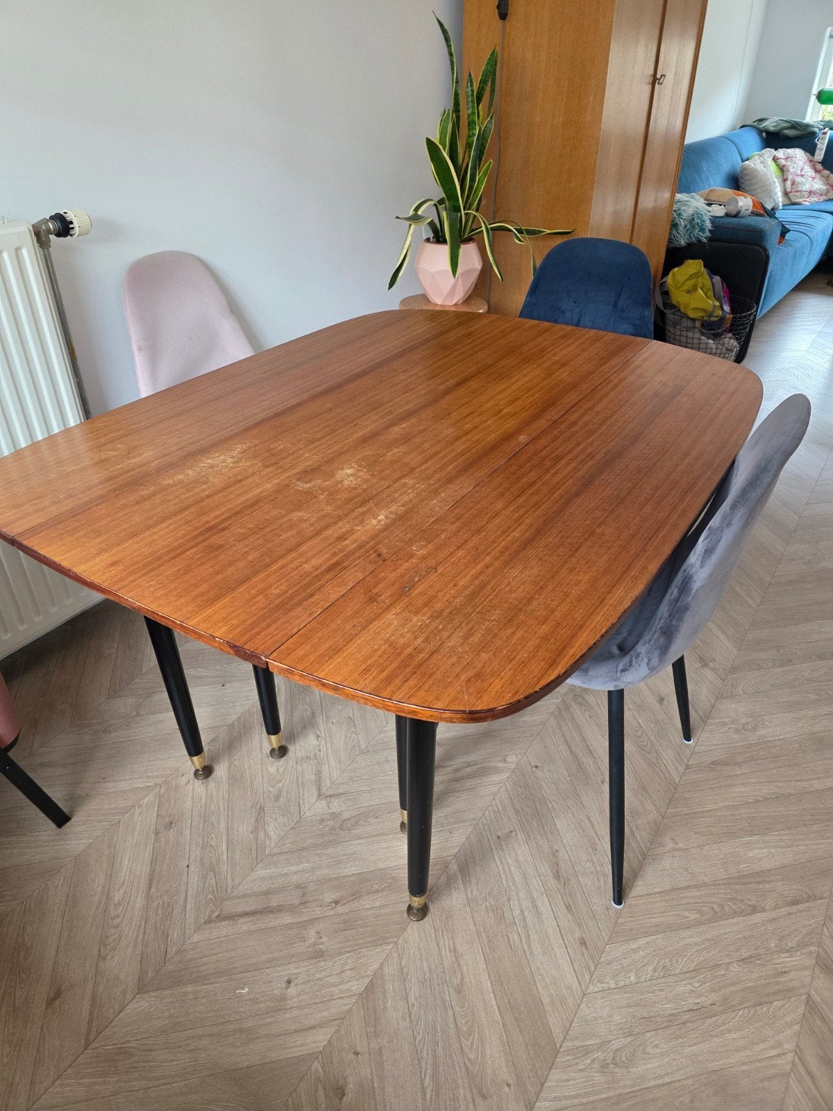 Vintage Teakhouten Eettafel Gplan, Gebruikt, 100 tot 150 cm, Teakhout, Vier personen