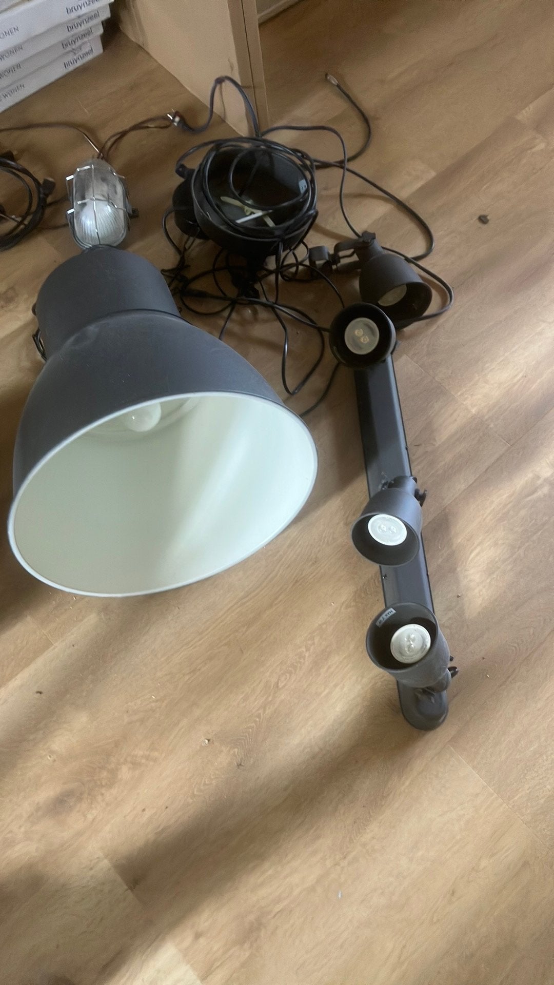 Gratis- Set ikea hektar lampen, Ophalen, Gebruikt, IKEA, Grijs