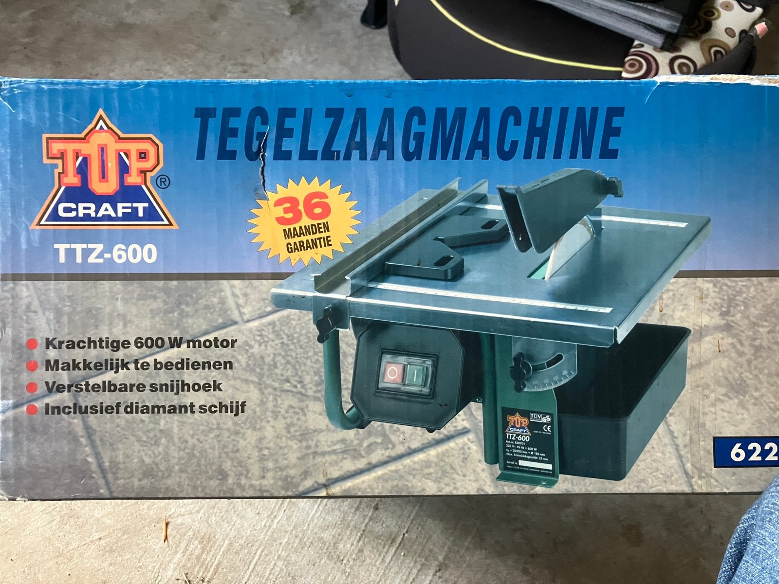 ToP CRAFT TTZ-600 Tegelzaagmachine - Krachtig en Compleet, Overige typen, Nieuw, 600 tot 1200 watt, Ophalen of Verzenden
