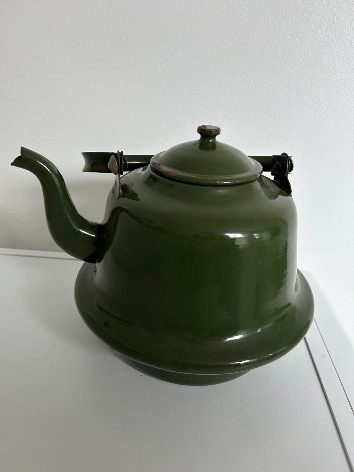 Vintage Groene Emaille Ketel - Klassieke Keukenaccessoire, Ophalen