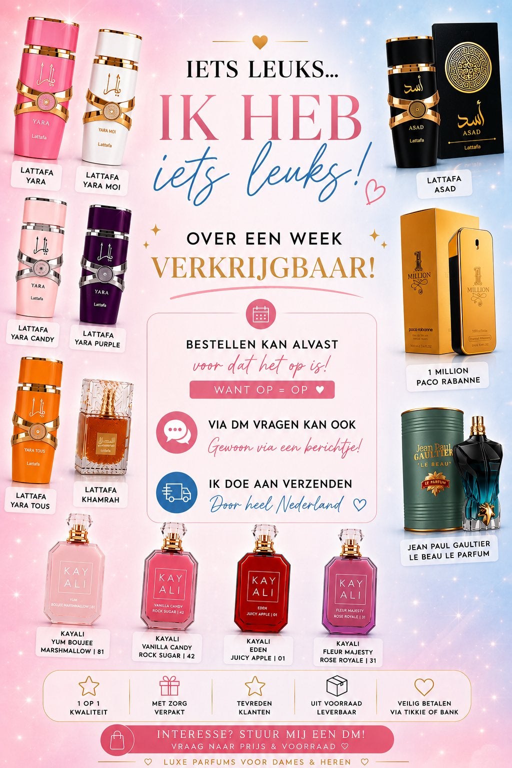 Luxe Parfums: Lattafa, Kayali, 1 Million, Jean Paul Gaultier, Verzenden, Nieuw