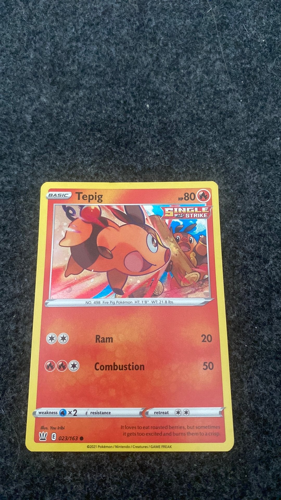 Battle styles Tepig Holo - 023/163, Ophalen of Verzenden, Zo goed als nieuw