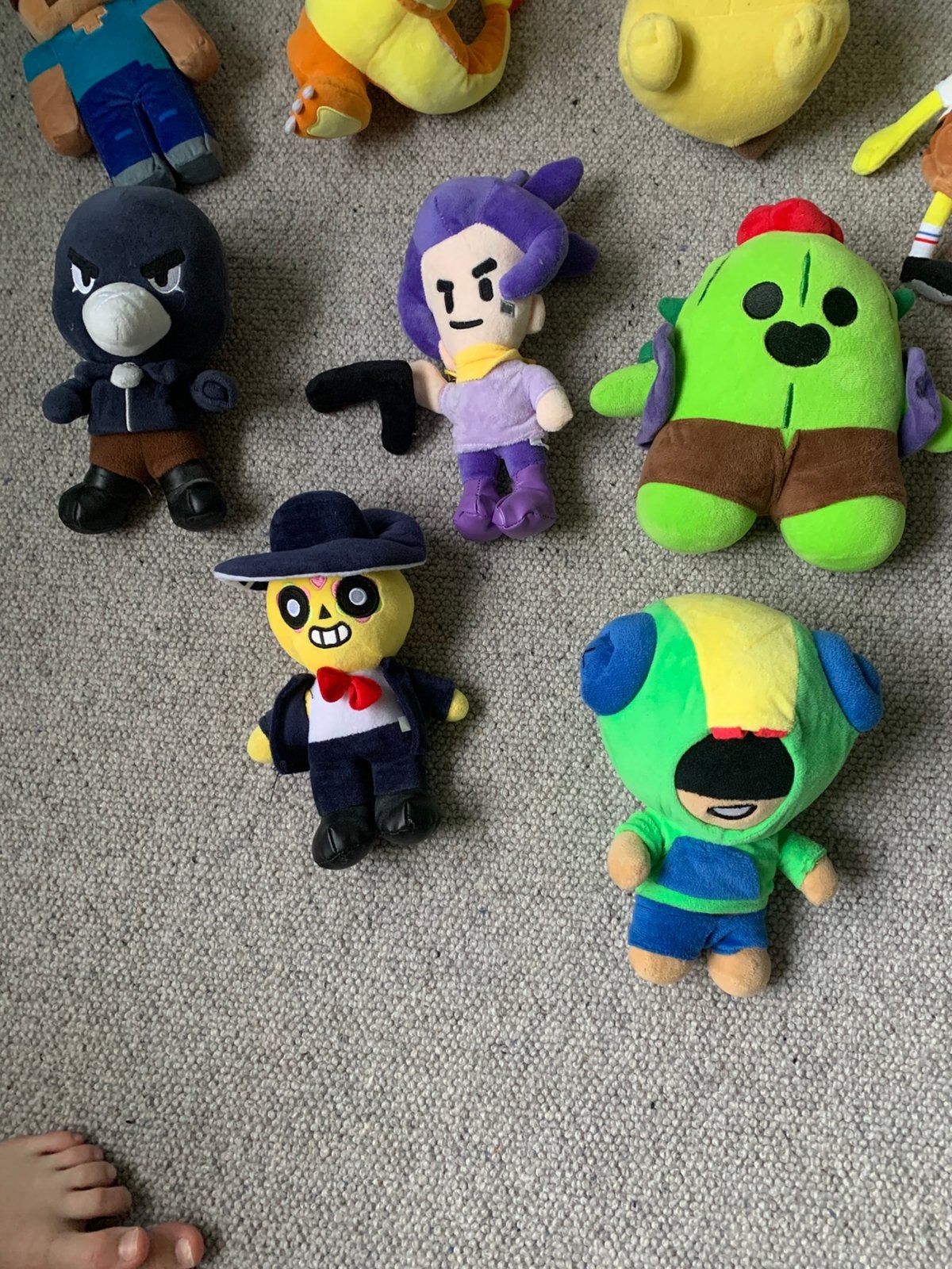 5 Brawl stars knuffels Leon Spike Shelly Poco Crow, Ophalen of Verzenden, Zo goed als nieuw, Overige typen