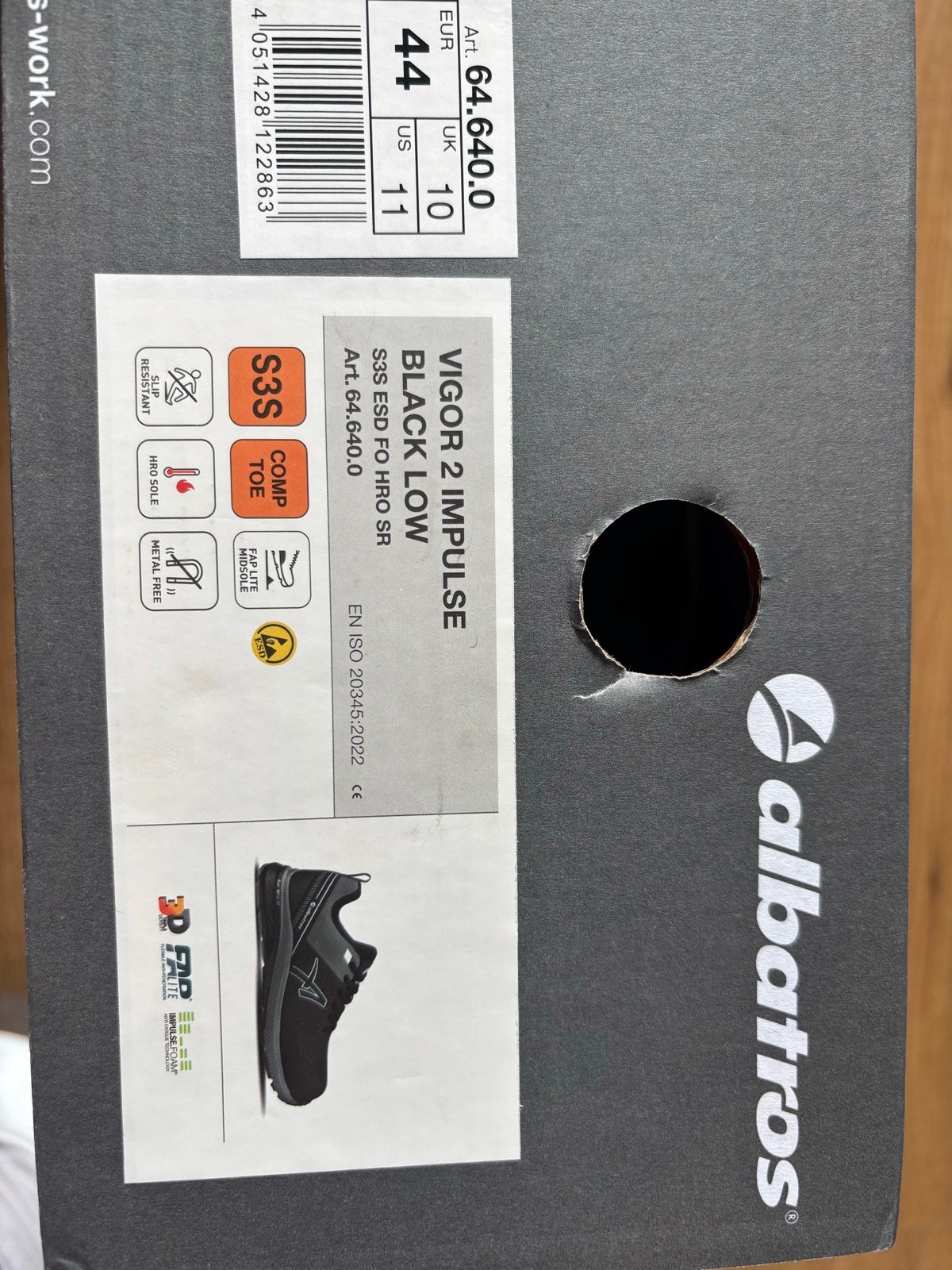 Albatros Vigor 2 Impulse S3S werkschoenen maat 44, Ophalen of Verzenden, Nieuw, Zwart, Werkschoenen