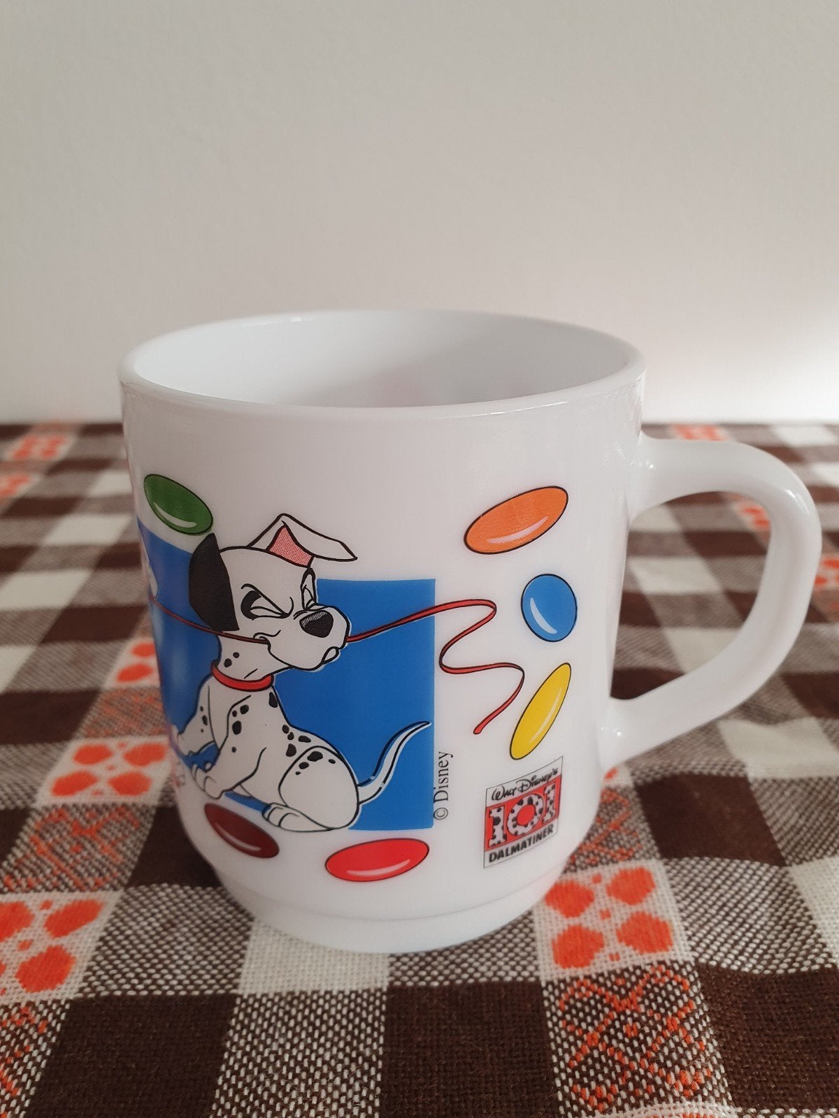 Vintage Smarties 101 Dalmatiërs mok  beker Arcopal France, Gebruikt, Ophalen of Verzenden, Glas, Overige stijlen