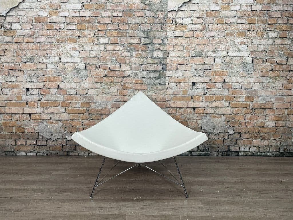 Vitra Coconut Chair – Wit leer | George Nelson, Ophalen, Design, 75 tot 100 cm, Zo goed als nieuw