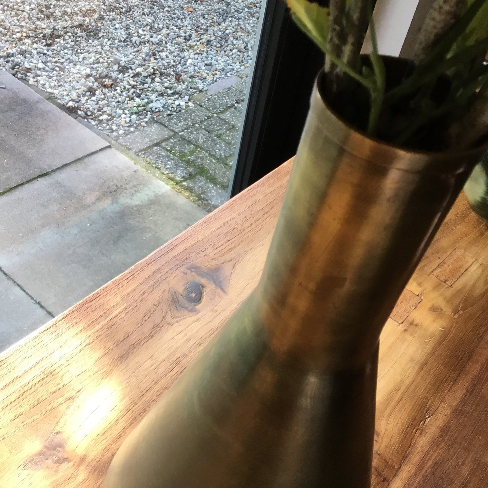 Grote messing vaas - Dutchbone - 36cm hoog, Ophalen of Verzenden