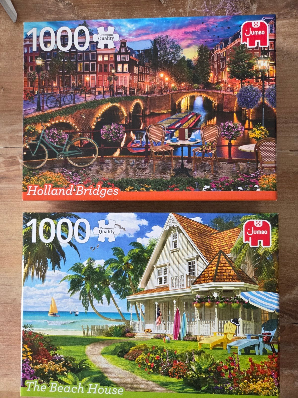2 puzzels 1000 stukjes, Ophalen, 500 t/m 1500 stukjes, Zo goed als nieuw