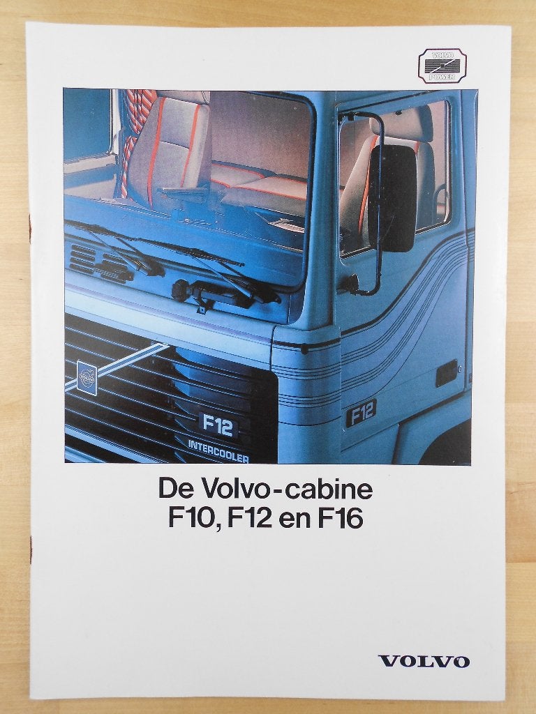 Volvo F10 F12 F16 Cabine Brochure 1989, Volvo, Zo goed als nieuw, Volvo, Ophalen of Verzenden