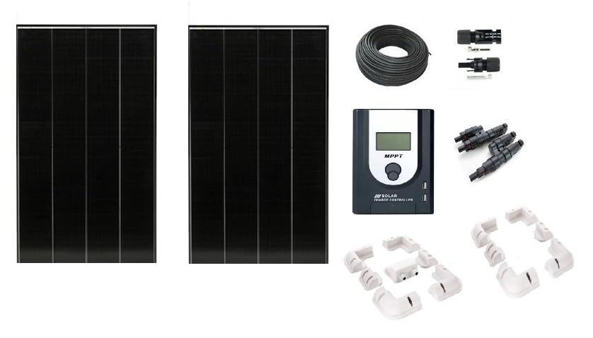 400Wp set + 40A MPPT laadregelaar caravan camper garage accu, Ophalen of Verzenden, Nieuw