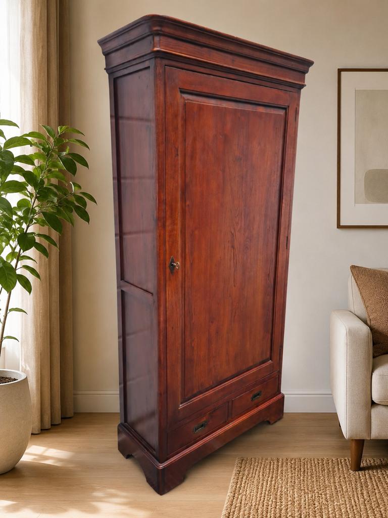 Mooie, klassieke eendeurskast. Mahonie kast planken, Ophalen, Met deur(en), 50 tot 100 cm, Zo goed als nieuw
