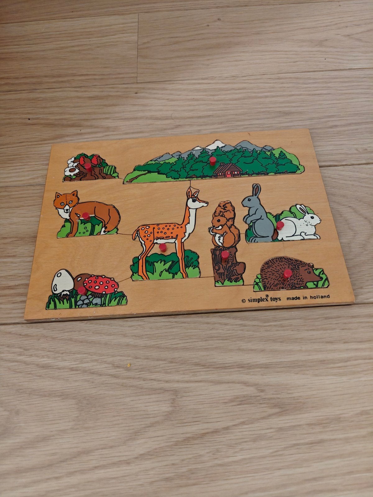 Houten dierenpuzzel Simplex Toys - Made in Holland, Ophalen of Verzenden, Gebruikt, Puzzelen