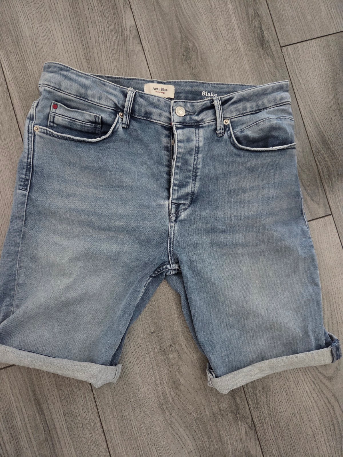 Nieuwe Anti Blue Blake Short spijkerbroek maat L, Maat 52/54 (L), Blauw, Nieuw, Ophalen of Verzenden
