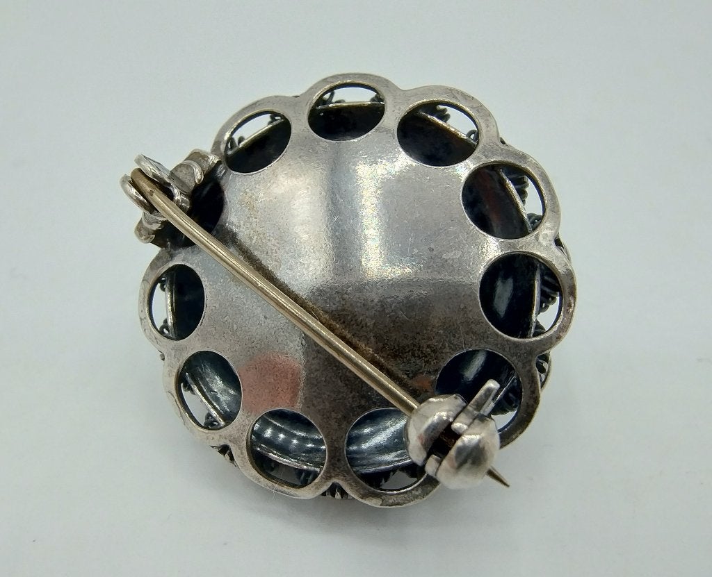 Zilveren Zeeuwse knop broche, Gebruikt, Info@zilverwebsite.nl, Verzenden, Minder dan 4 cm