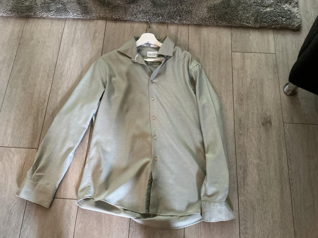 Overhemd/blouse, Ophalen of Verzenden, Gedragen, Groen, Halswijdte 43/44 (XL)