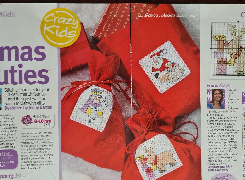 Xmas Cuties 3 Kerst borduurpatronen, Ophalen, Nieuw, Handborduren, Patroon