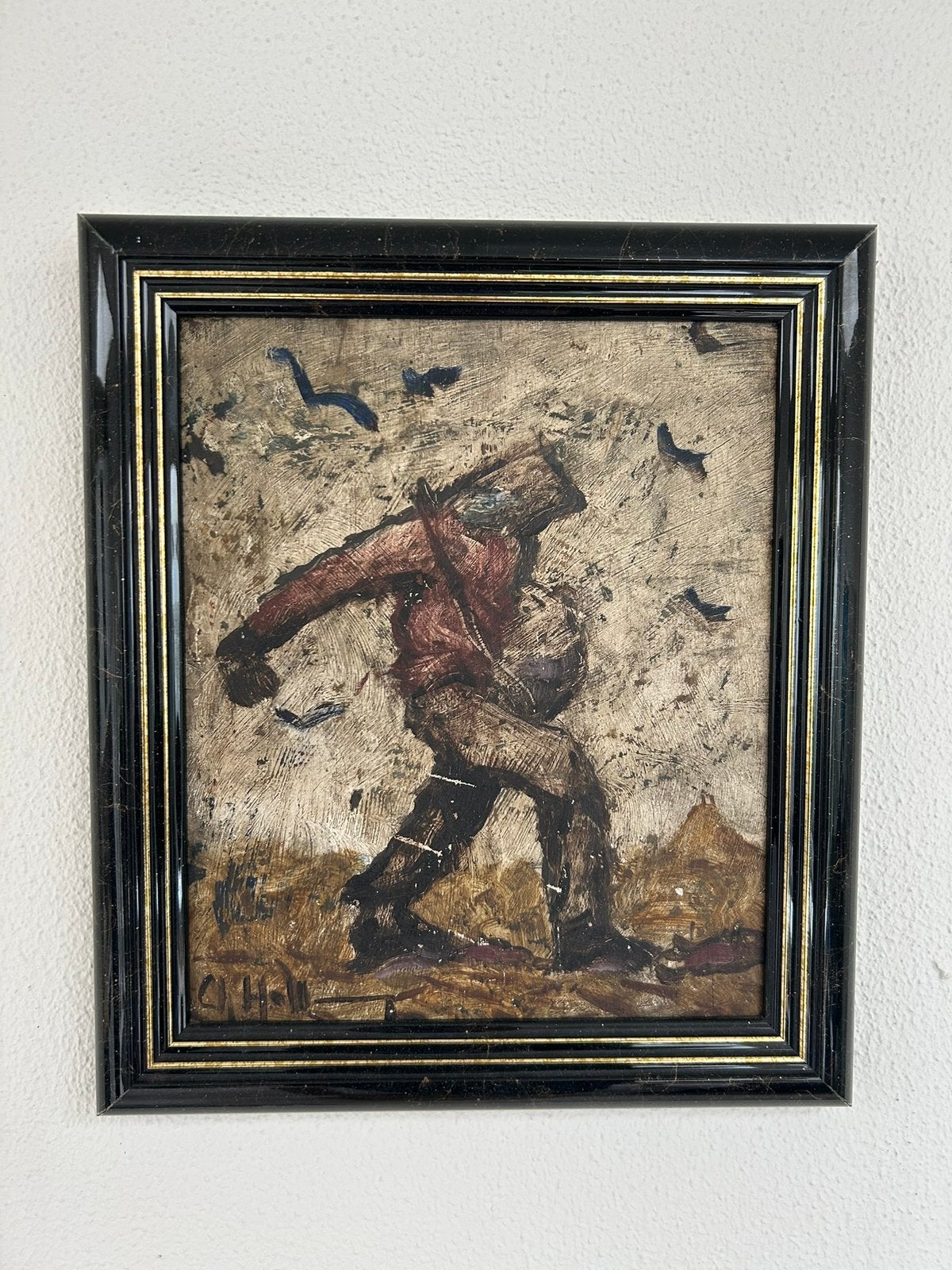 Charles Hollman (1877-1953) - De Zaaier - Olieverf, Antiek en Kunst, Kunst | Schilderijen | Klassiek, Paneel, Portret of Personen