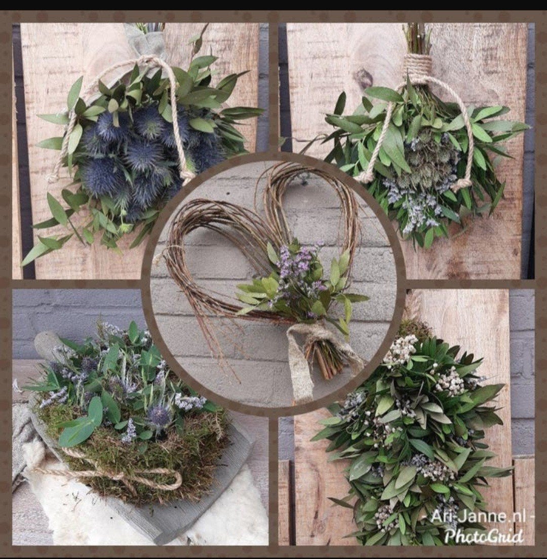 30% KORTING! Groendecoraties,droogbloemen,boeketje,hart,toef, Huis en Inrichting, Nieuw, Ophalen of Verzenden, Gemaalweg 12b Rutten