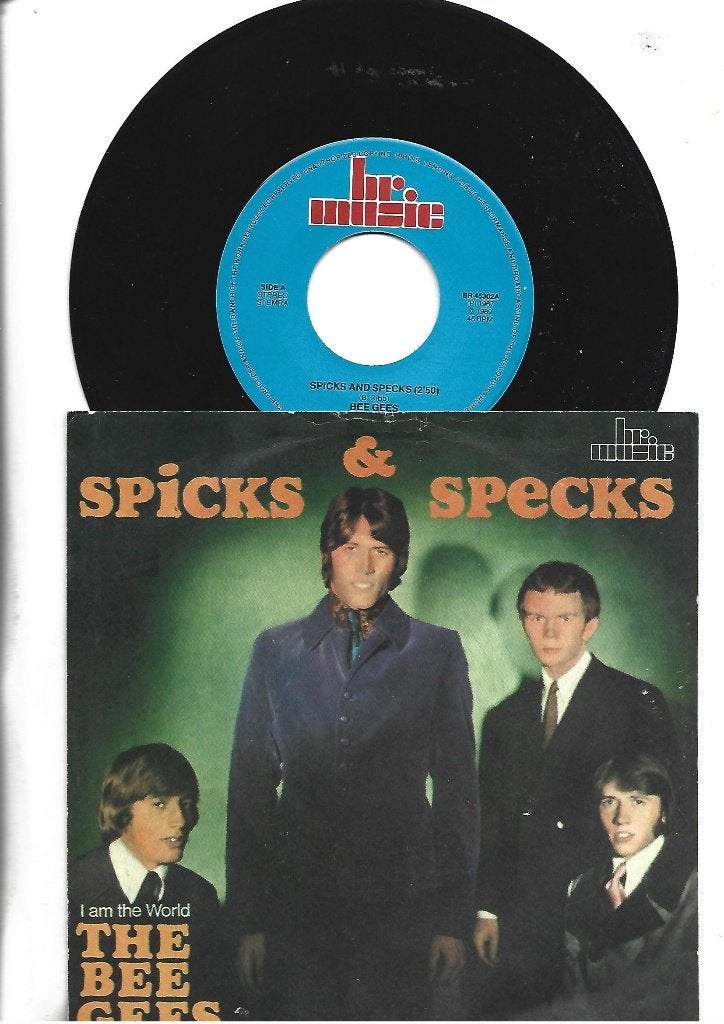 THE BEE GEES SINGLE 7" SPICKS & SPECKS 1969, Beschermende buitenhoes, 7 inch, Ophalen of Verzenden, Zo goed als nieuw