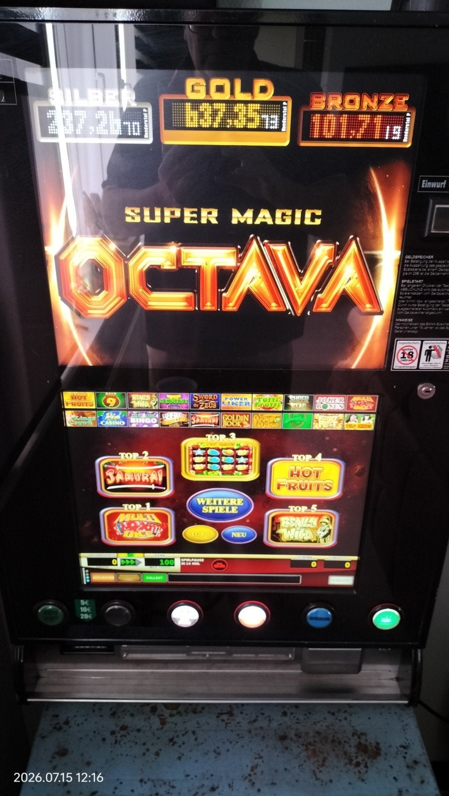 Super Magic Octava Gokautomaat, Verzamelen, Automaten | Gokkasten en Fruitautomaten, Euro, Ophalen of Verzenden, Gebruikt