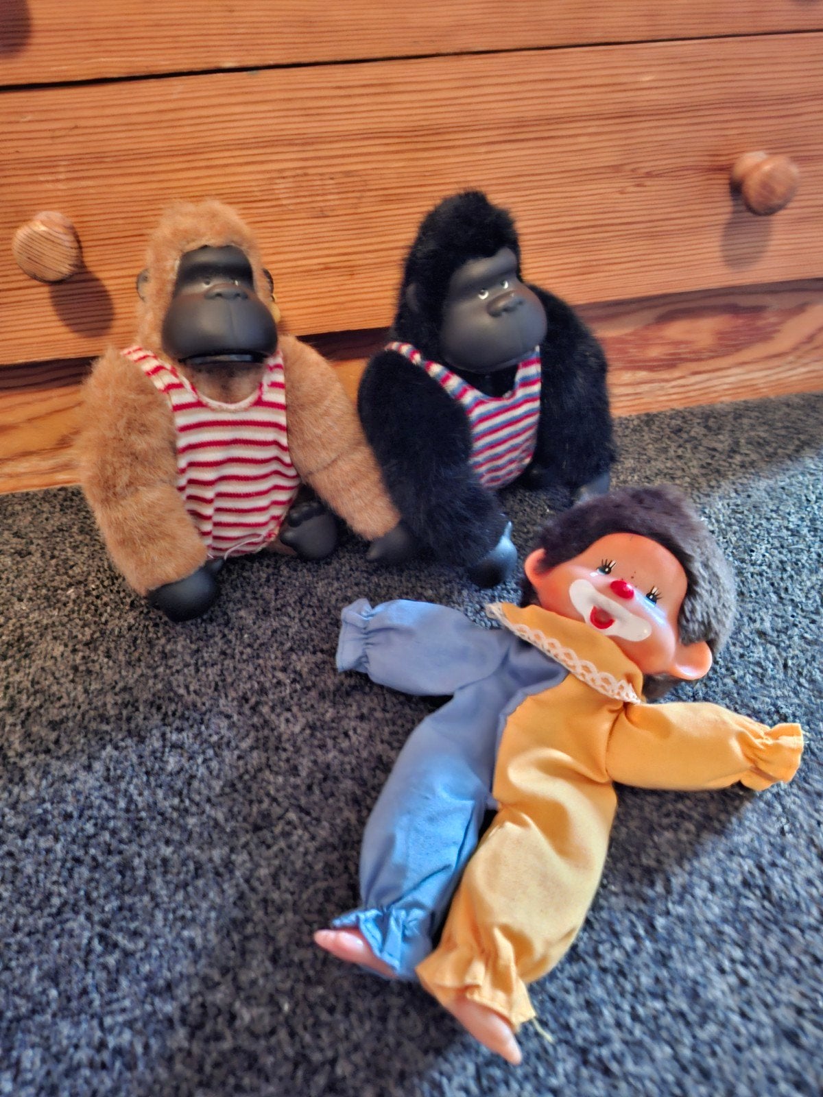 Vintage speelgoed 2 Magical Murphy gorilla’s + Monchhichi, Ophalen of Verzenden, Gebruikt