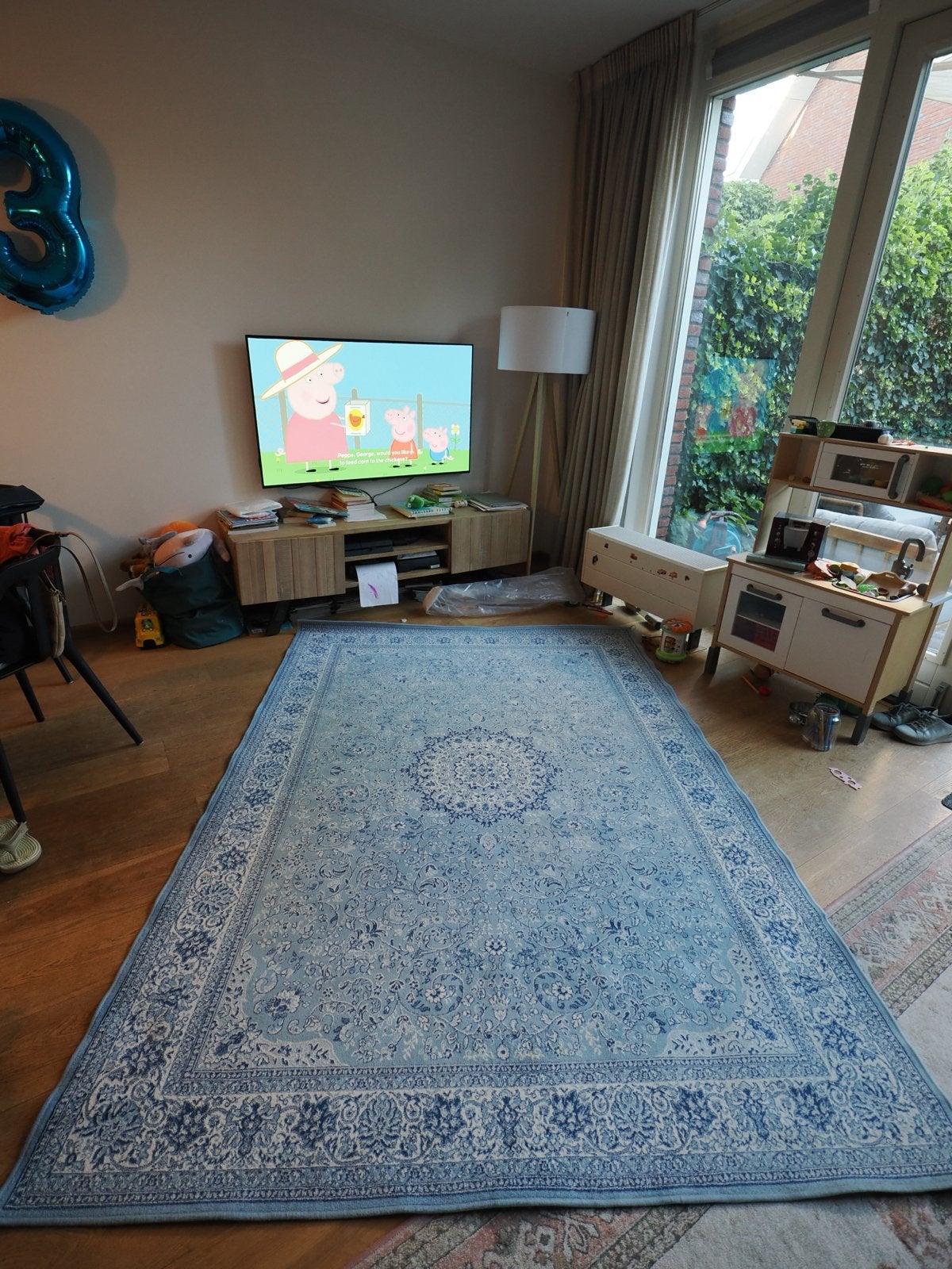 Zuiver Milkmaid vloerkleed 170x240, Huis en Inrichting, Stoffering | Tapijten en Kleden, Ophalen, 100 tot 150 cm, Blauw, Zo goed als nieuw