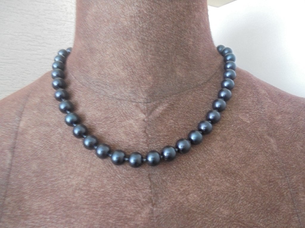 Ketting immitatie parels magneet sluiting, Sieraden, Tassen en Uiterlijk, Kettingen, Ophalen of Verzenden, Zo goed als nieuw, Blauw