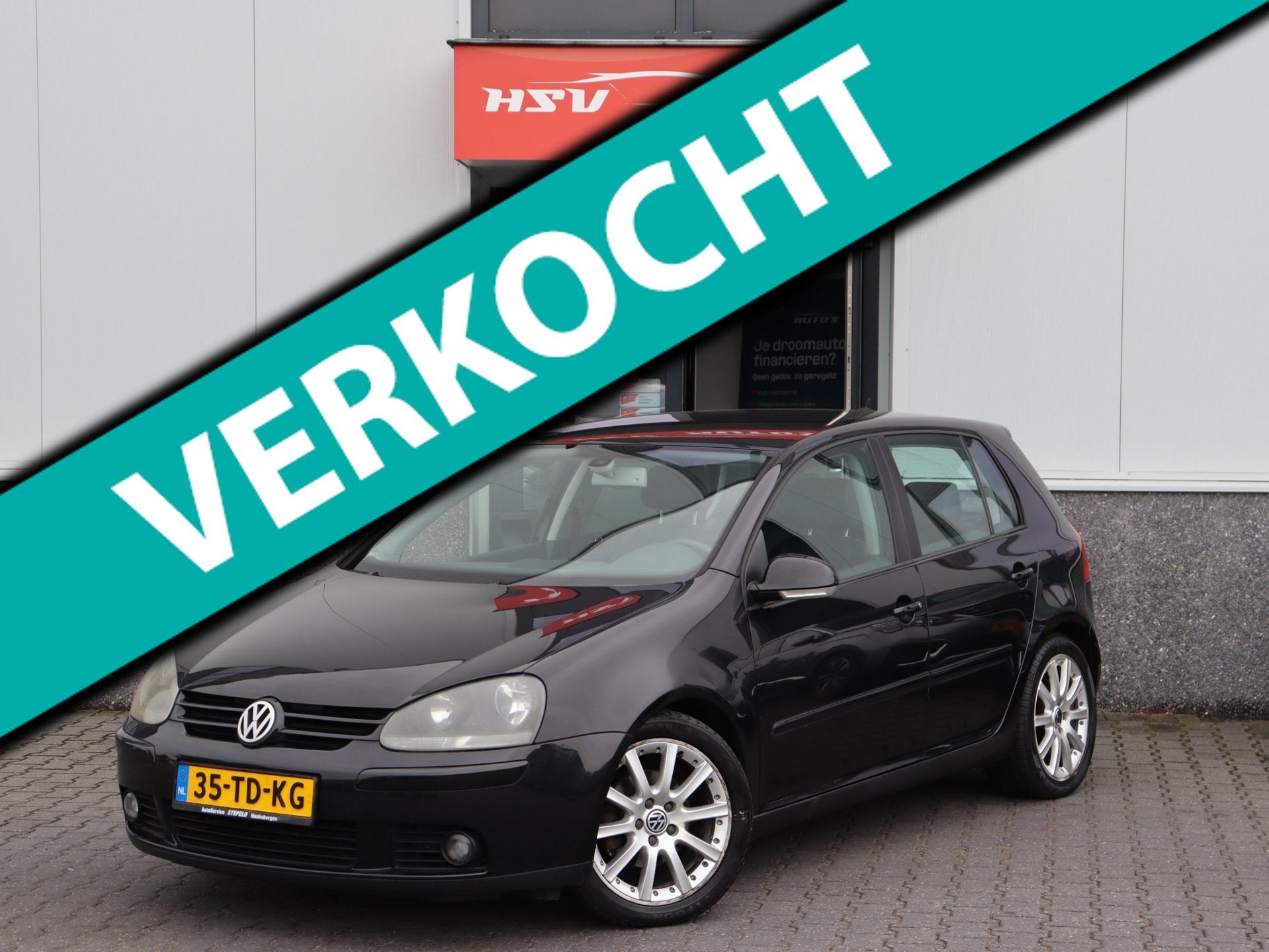 Volkswagen Golf 1.6 FSI Sportline airco LEER 4-deurs, Auto's, Voorwielaandrijving, Gebruikt, 4 cilinders, Zwart