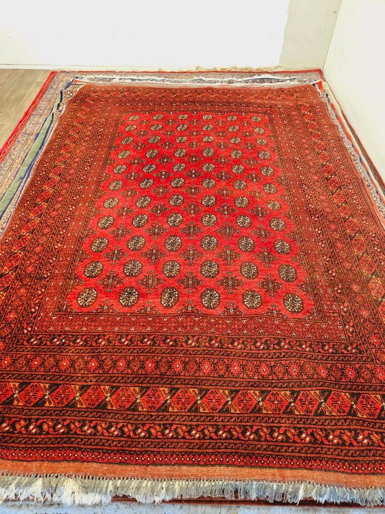 Afghaans Handgeknoopt Tapijt. Prachtige kleuren en patronen!, Crème, Perzisch, 200 cm of meer, Ophalen of Verzenden