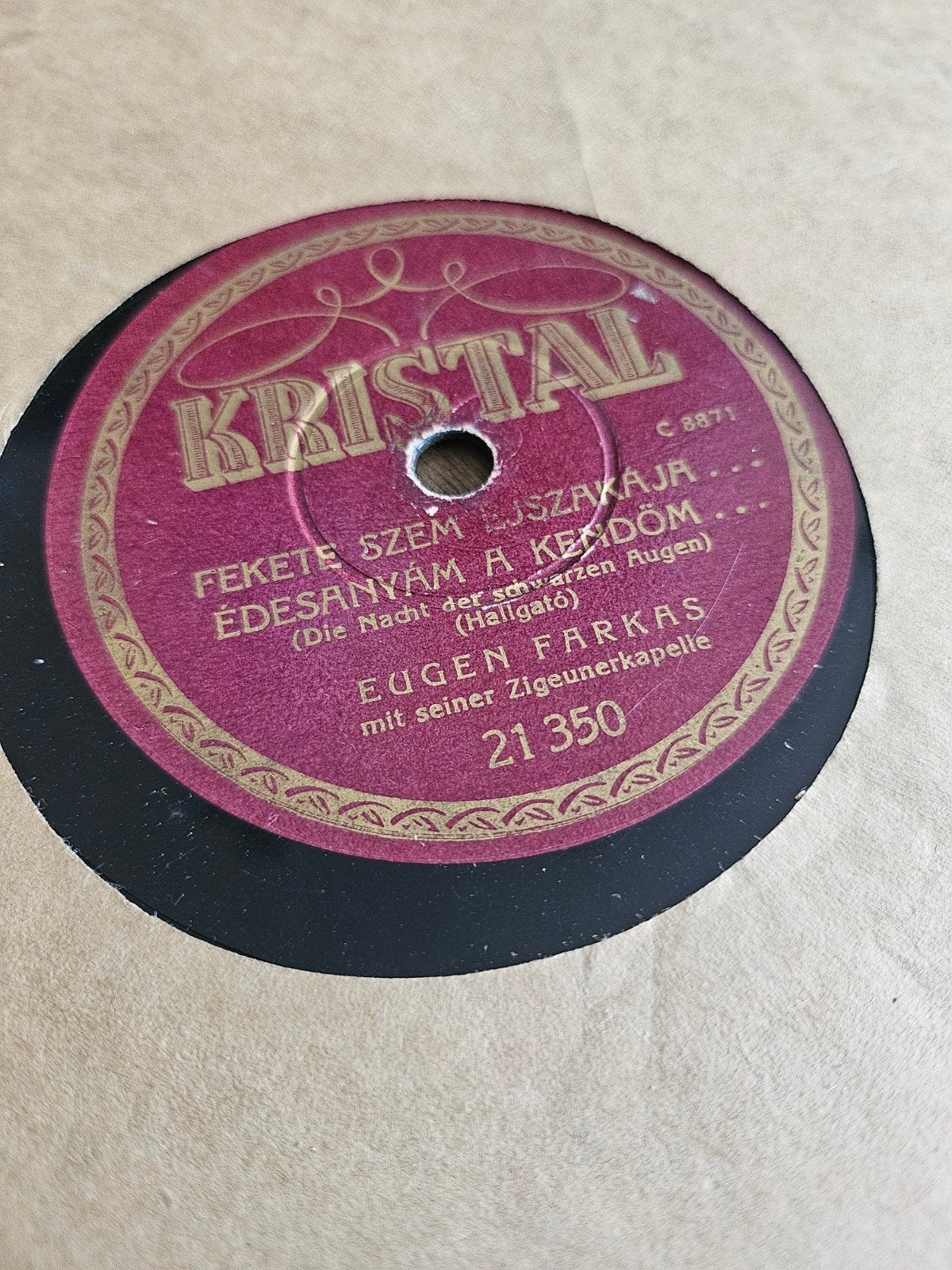 Nostalgische 78 toeren plaat - Zigeunerorkest Eugen Farkas, Ophalen of Verzenden