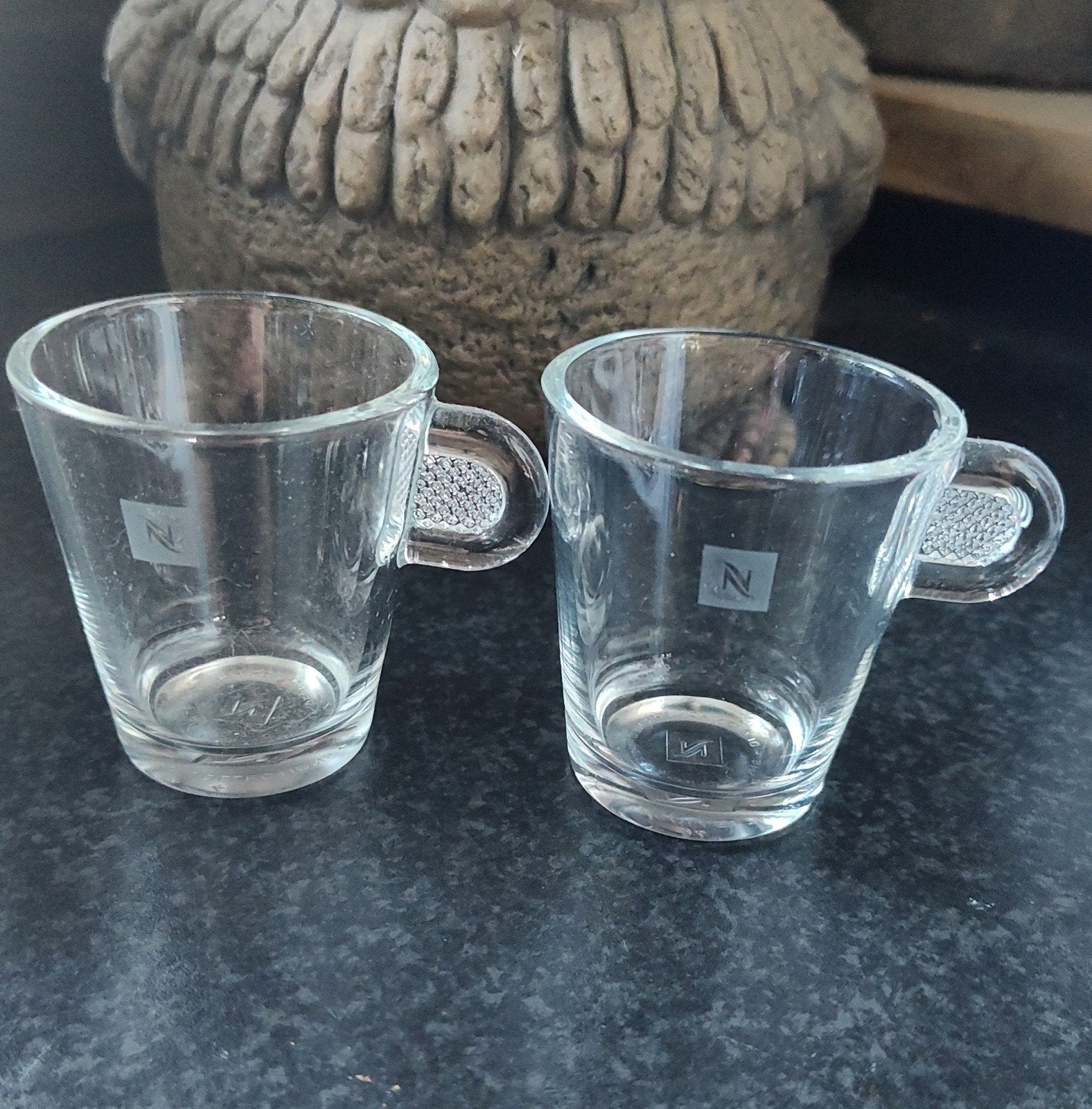 2x Nespresso espresso kopjes, Nieuw, Ophalen of Verzenden, Glas, Overige stijlen