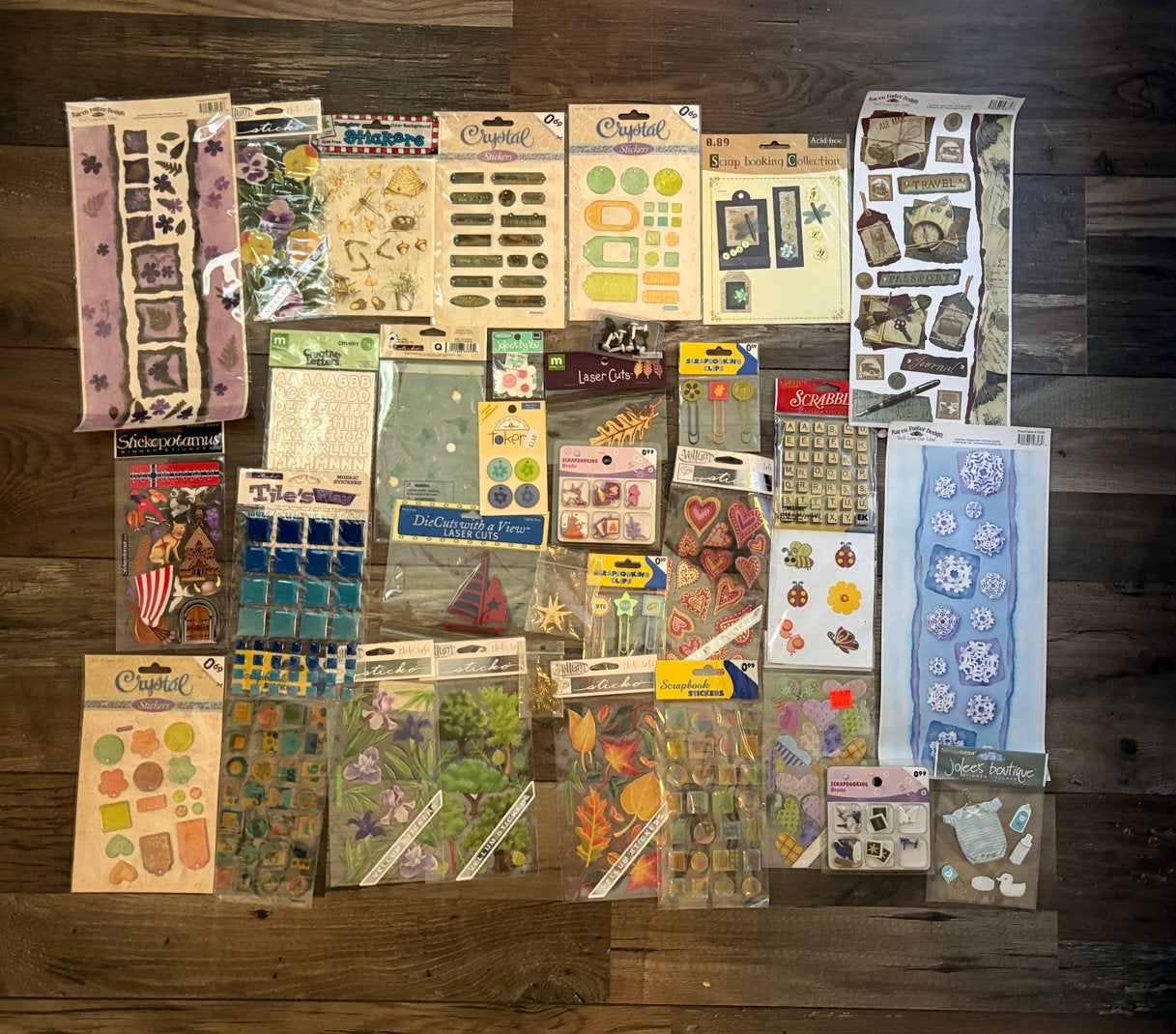 Grote collectie scrapbooking stickers en embellishments, Ophalen of Verzenden, Zo goed als nieuw, Versiering of Embellishment