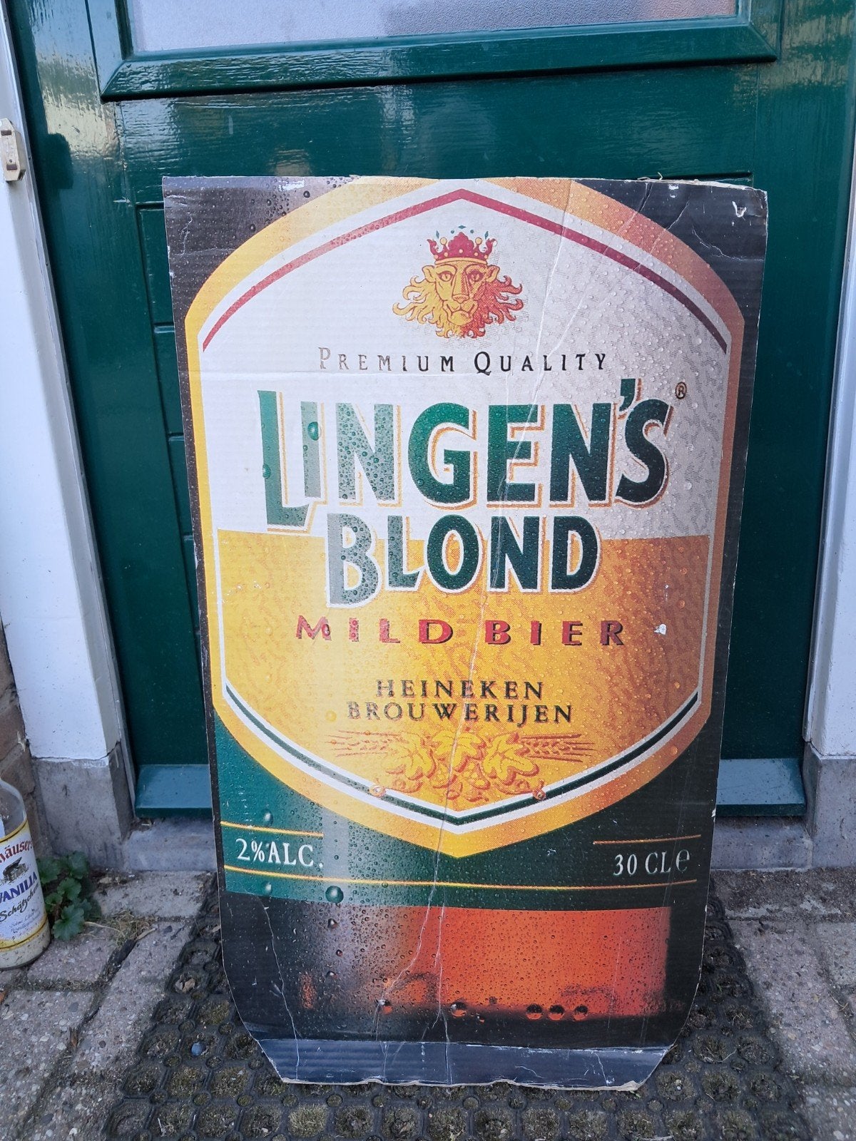 Retro vintage LINGEN'S BLOND dikke karton plaat, Ophalen of Verzenden, Reclamebord, Plaat of Schild, Overige merken