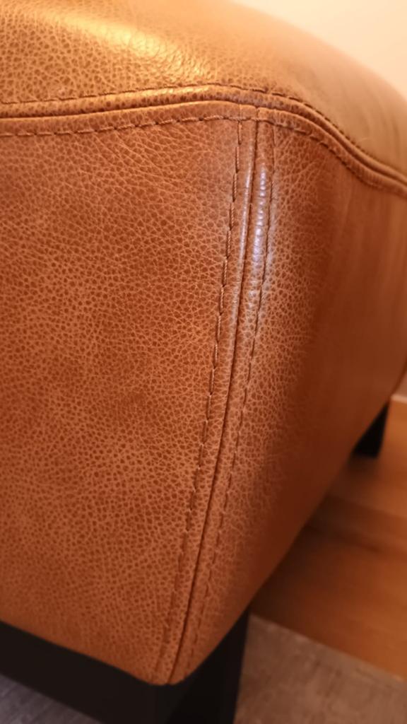 Leather footstool De Bemmel, Ophalen, Zo goed als nieuw, Rechthoekig, Minder dan 50 cm
