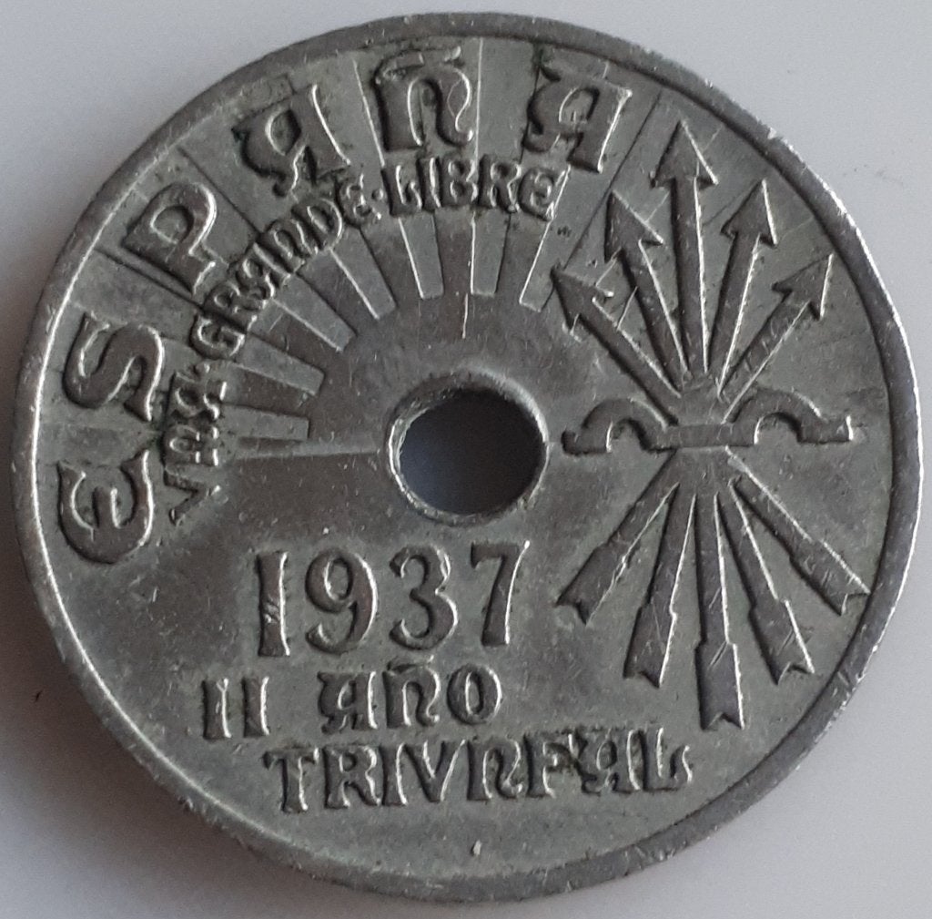 SPANJE: 25 CENTIMOS 1937 KM 753, Ophalen of Verzenden, Overige landen, Losse munt