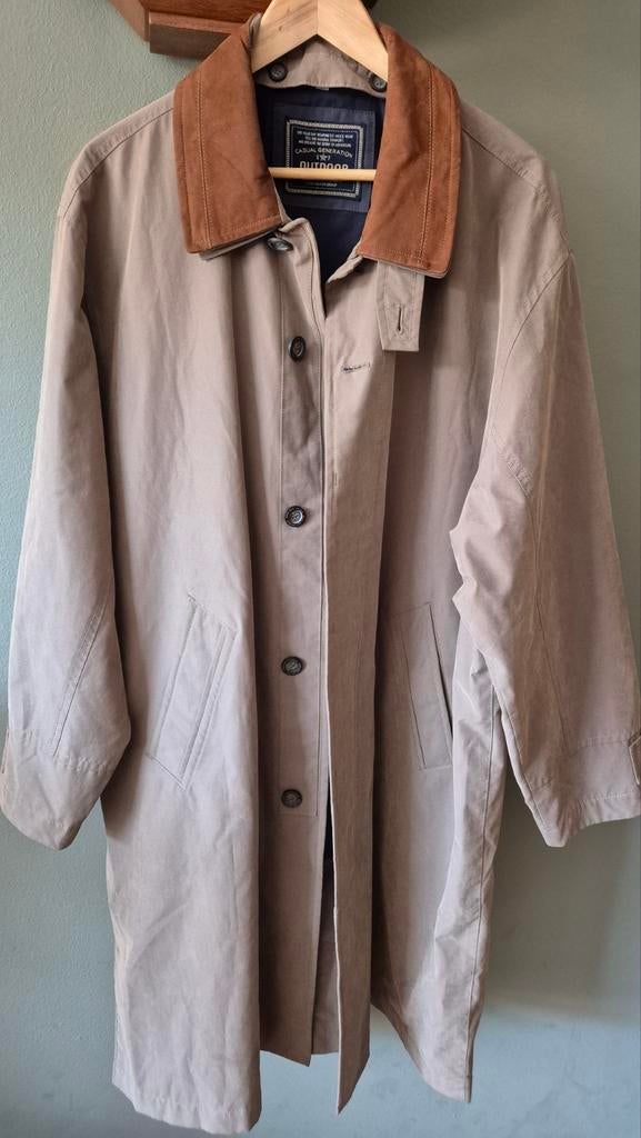 Stone Fashion outdoor jas mt 52 / L bruin leren kraag, Maat 52/54 (L), Bruin, Ophalen of Verzenden, Zo goed als nieuw