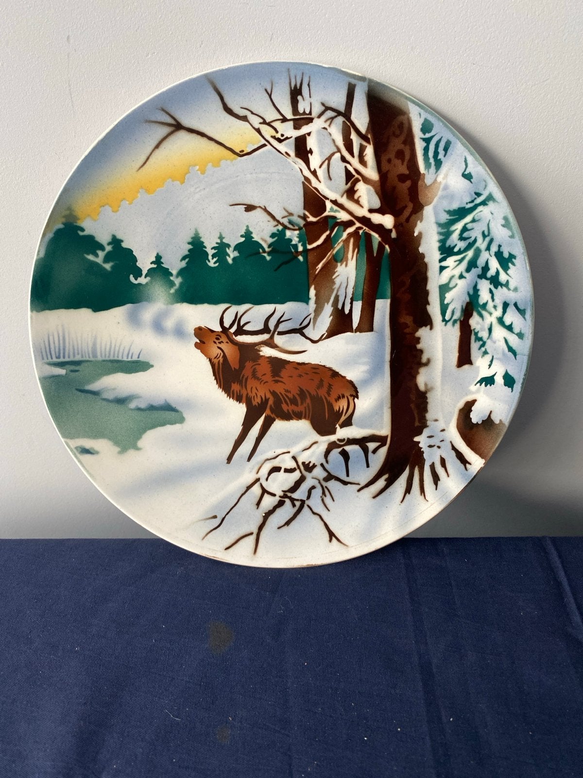 Villeroy & Boch Wandbord Hert Winterlandschap, Antiek en Kunst, Ophalen of Verzenden