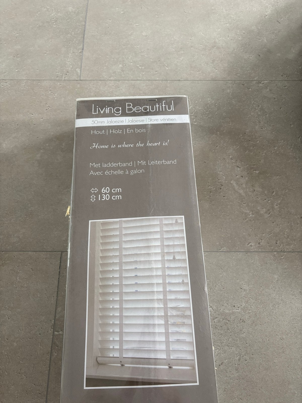 Living Beautiful Houten Jaloezie 60x130 cm, Ophalen of Verzenden, Nieuw, Wit