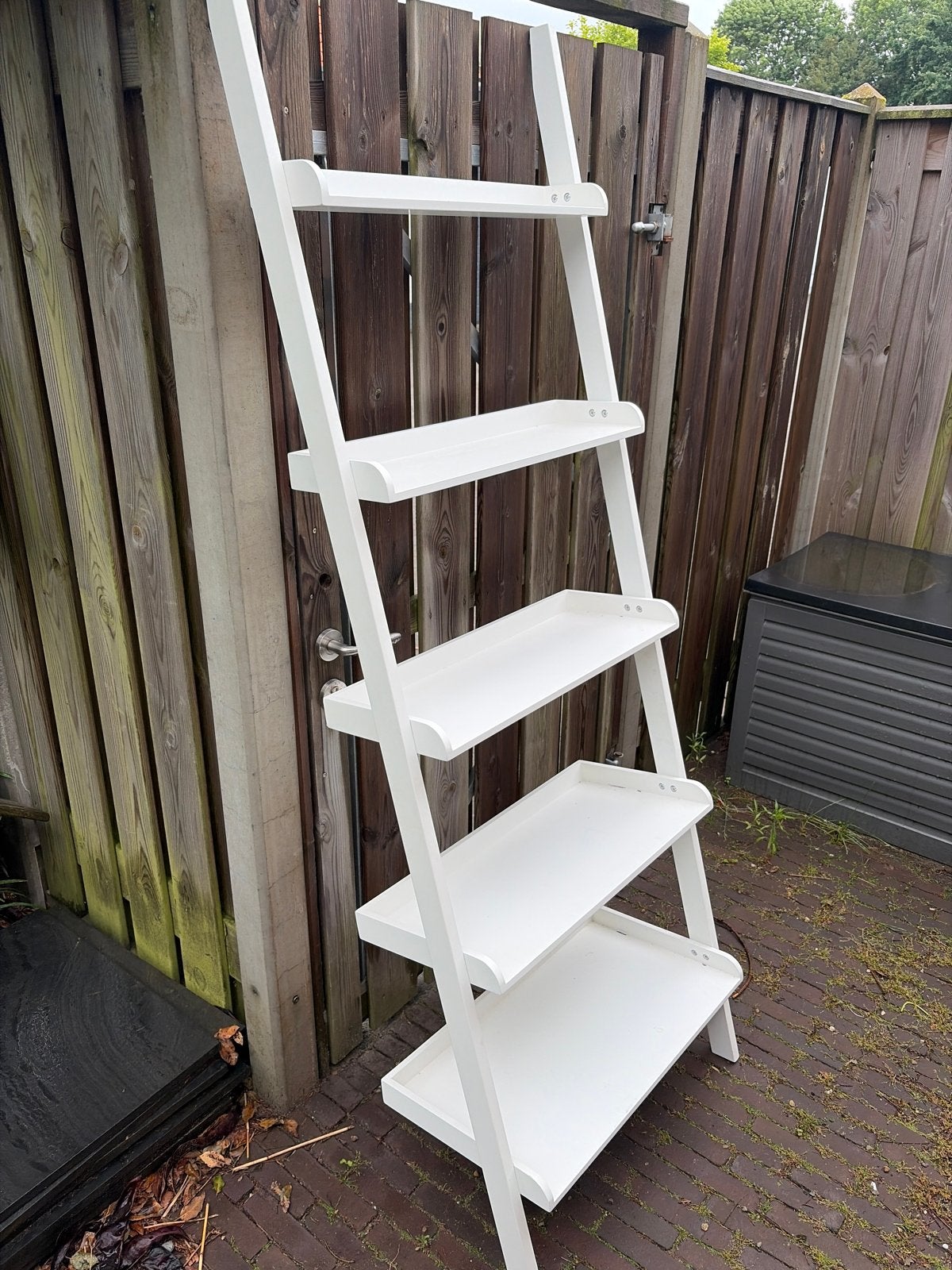 Witte ladderrek met 5 planken, Ophalen, Gebruikt