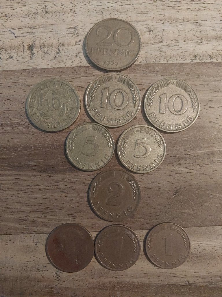 Lotje Duitse munten oudste 1924 jongste 1969, Verzenden, Duitsland, Setje