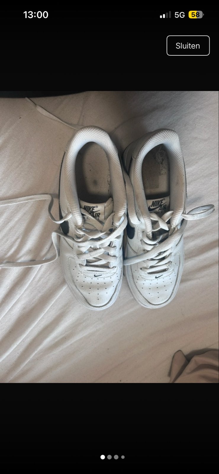 Nike Air Force 1 sneakers - Maat 38, Ophalen of Verzenden, Gedragen, Wit, Sneakers of Gympen