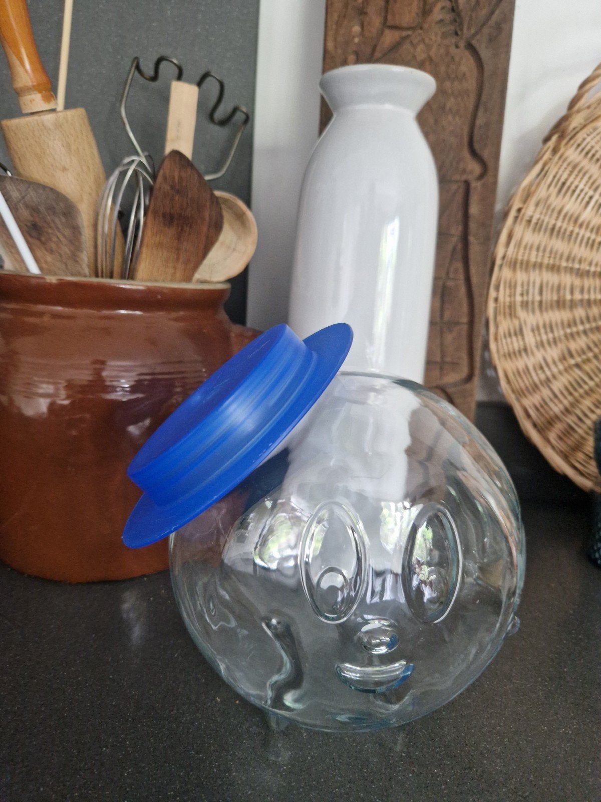 Vintage (Italiaans design) glazen pot Borgonovo-mooie staat, Ophalen