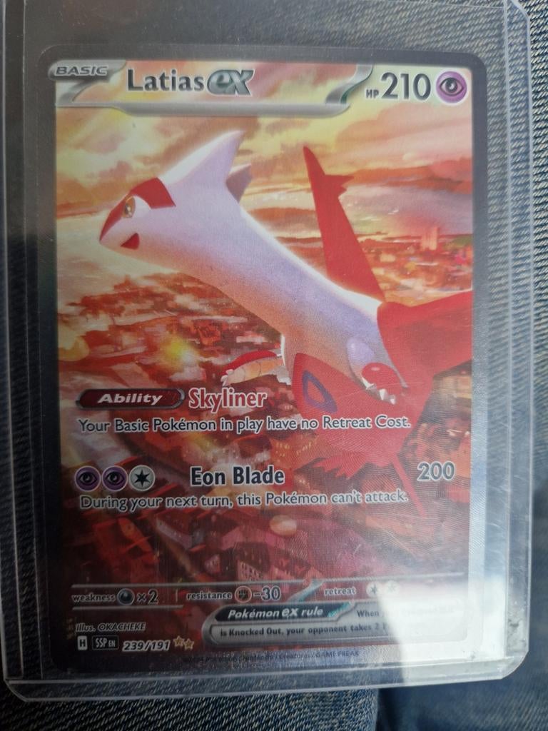 Latias ex Pokémon kaart - Obsidian Flames - Full Art Rare, Ophalen of Verzenden, Zo goed als nieuw, Losse kaart, Foil