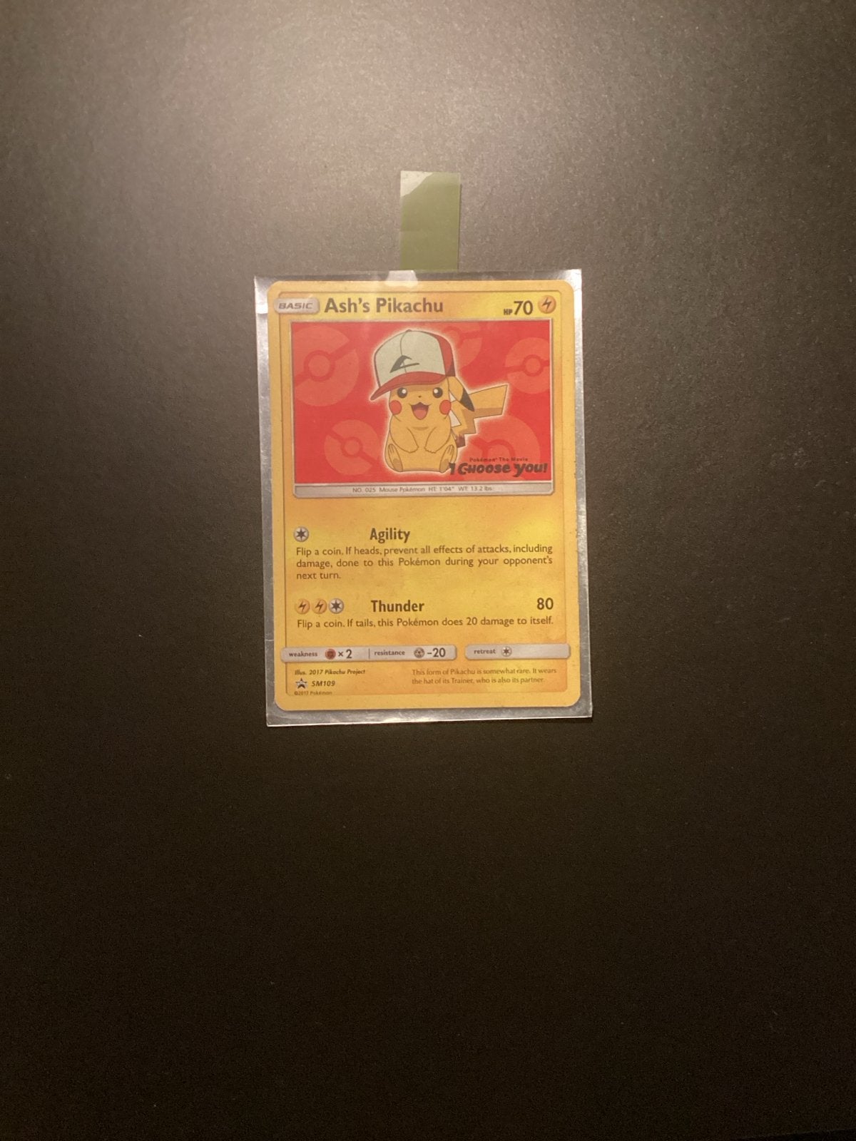 Pokémonkaart Ash's Pikachu - Promo SM109, Ophalen of Verzenden, Zo goed als nieuw, Losse kaart, Foil