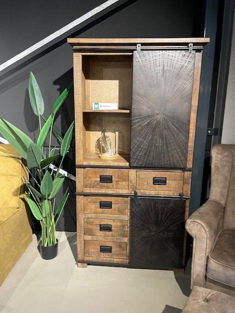 Stoer Bradley Kabinet 190 met 5 Lades - Industrieel Design, Overige houtsoorten, 5 laden of meer, Nieuw, 150 tot 200 cm