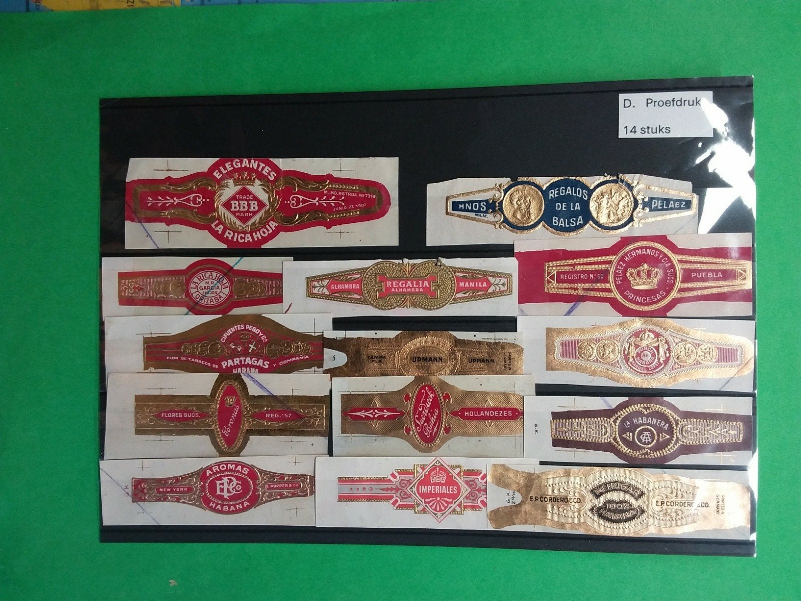Sigarenbandjes proefdruk D., Verzamelen, Ophalen of Verzenden, Zo goed als nieuw, Sigarenbandjes