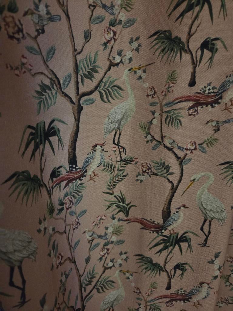 Handgemaakte gordijnen oud roze meidenkamer, Ophalen of Verzenden, 200 cm of meer