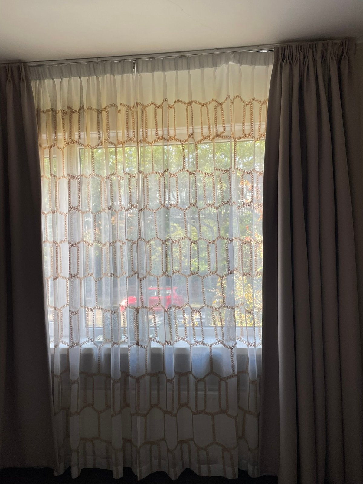 Vitrages, glasgordordijnen 2 st, Vitrage, Gebruikt, 250 cm, Wit